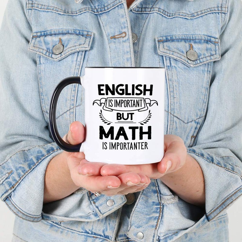 Casitika Funny Math Mug for Teachers. English is Important but Math is Importanter 11 oz Geek Coffee Cup. Mathematician Jokes Gift Idea for Professor or Student. - Image 4